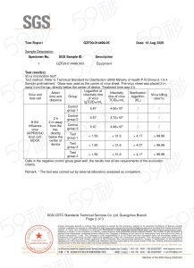 Informe de ensayo SGS de la ampolleta UV-C UFO de UV-Life, página 2